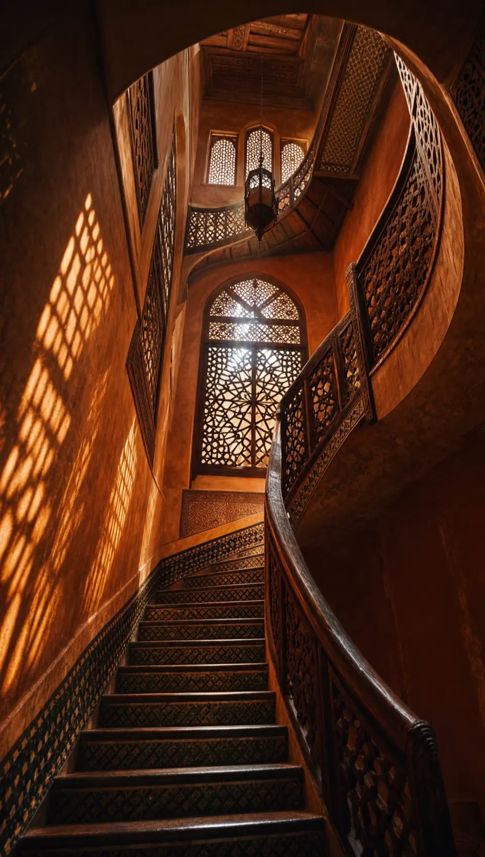 Sunlit Architectural Staircase