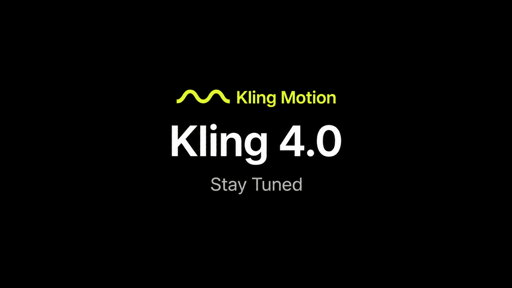 Kling Motion logo with Kling 4.0 and Stay Tuned